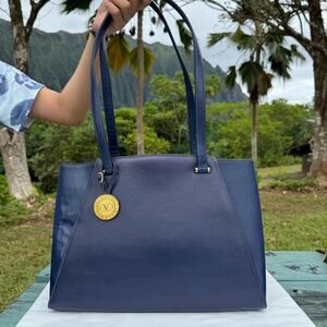 VALENTINO GARAVANI Tote Bag Tote Charm with Saffiano Leather Authentic